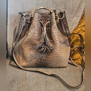 Faux Ostrich Crossbody Purse